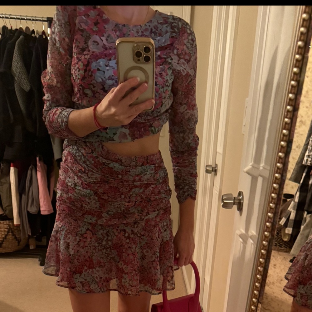ZARA BLOGGER FAVORITE FLORAL CUT-OUT MINI DRESS
